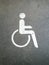 Sign for Wheelchair transport at a parking plot space