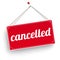 Sign Wooden Background Cancelled