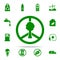 sign world and tree green icon. greenpeace icons universal set for web and mobile