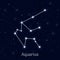 Sign zodiac aquarius, night sky background, realistic