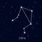 Sign zodiac libra, night sky background, realistic