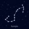 Sign zodiac scorpio, night sky background, realistic