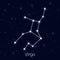 Sign zodiac virgo, night sky background, realistic