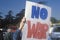 Sign ï¿½No Warï¿½ at peace rally, Los Angeles, California