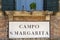 Signage campo San Margarita - area of San Margarita in Venice