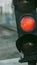 Signal forbidding traffic light close up