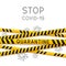 Signal tape border for quarantine coronavirus design on white background