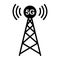 Signal tower icon, wireless technology network sign, antenna wave radio vector illustration