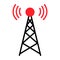 Signal tower icon, wireless technology network sign, antenna wave radio vector illustration