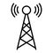 Signal tower icon, wireless technology network sign, antenna wave radio vector illustration