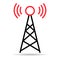 Signal tower shadow icon, wireless technology network sign, antenna wave radio vector illustration