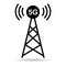 Signal tower shadow icon, wireless technology network sign, antenna wave radio vector illustration