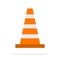 Signal traffic cone vector flat material design isolated object on white background.