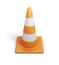 Signal traffic cone on white background. 3d rendering