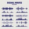 Signal waves sketch icons