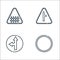 Signaling line icons. linear set. quality vector line set such as road closed, direction, intersection