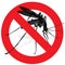 Signaling, mosquitoes with mosquito warning, prohibited sign