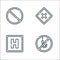 Signals and prohibitions line icons. linear set. quality vector line set such as no fishing, hotel, warning