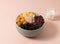 Signature Double Taro Pudding served in bowl isolated on background top view of taiwan food