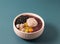 Signature Double Taro Red Bean Soup served in bowl isolated on background top view of taiwan food