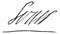 Signature of Louis XIV or Louis the Great or Sun King, King of France 1638-1715, vintage engraving