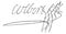 Signature of Marie-Anne Charlotte Corday d`Armont  or Charlotte Corday 1768-1793, vintage engraving