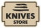 Signboard shop knives. Silhouettes of knives above the letters