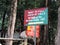 Signboard of the way to Athirapally waterfalls, Kerala, India