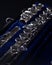 Signet Selmer Special Sterling Silver Flute with Blue Crushed Velvet Hard Case keys close up