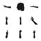 Significance of gestures black icons in set collection for design.The tongue of deaf mutes vector symbol stock web