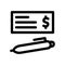 Signing Cheque icon or logo isolated sign symbol vector illustration - high quality black style vector icons