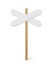 Signpost with blank direction signs on road. Wooden stick with white arrow boards vector illustration. Retro street post