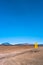 Signpost for danger of fording at Askja caldera in highlands of