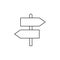 Signpost flat icon. Single high quality outline symbol of camping for web design or mobile app. Thin line signs of