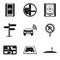 Signpost icons set, simple style
