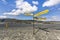 Signpost Landmannalaugar in the Icelandic Highlands, Iceland