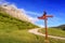 Signpost in the mountain