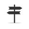 Signpost on the road with shadow. Road sign to find way. Navigation icon at crossroad. Information icon. Vector EPS 10