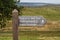 Signpost saying Sewingssheilds above Once Brewed on Hadrian`s Wall Walk