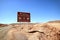 Signpost in Spanish on Atacama Desert`s Road in Northern Chile