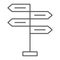 Signpost thin line icon, decision making