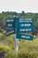 Signpost in Wai-O-Tapu geothermal park, Rotorua, New Zealand