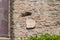 Signpost on wall, Temple of Romulus, Roman Forum, Rome, Lazio, Italy