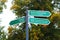 Signposts to the Old Town, Rotermann quarter and port in Tallinn, Estonia