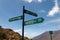 Signposts with trail directions in Teide National Park