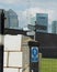 Signs and Banking district. Docklands . London. UK