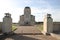 Signs and buildings of former broadcast tower in the netherlands named Radio Kootwijk where short and longwave broadcasting were d