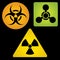 Signs of chemical, biological and radioactive hazard