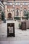 Signs in the courtyard of Pembroke College, Cambridge, UK