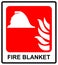 Signs of fire blanket sign. Vector Illustration Emergency symbol for public places.